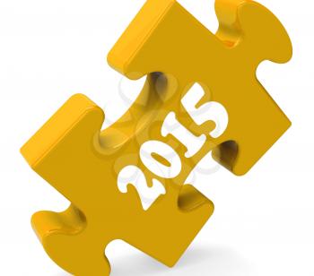 Two Thousand Fifteen On Puzzle Showing Year 2015
