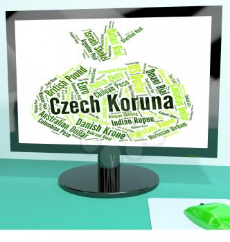 Czech Koruna Showing Exchange Rate And Coin 