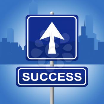 Success Sign Indicating Successful Winner And Victory
