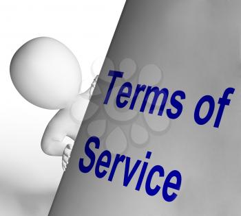 Terms Of Service Sign Showing User And Provider Agreement