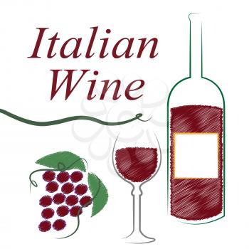 Italian Wine Representing Intoxicating Drink And Alcoholic