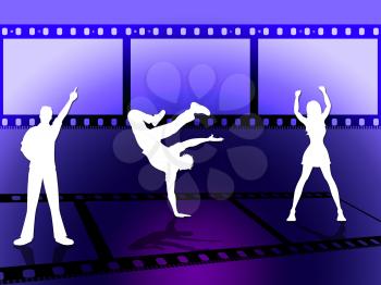 Filmstrip Disco Representing Cinematography Dance And Celebration