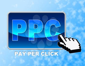 Ppc Button Showing Pay Per Click And Web Site
