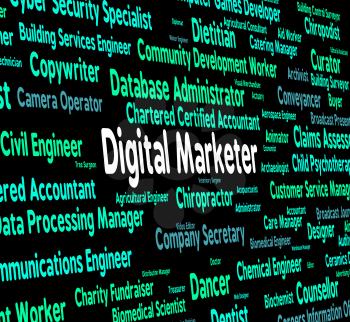 Digital Marketer Representing Electronic Computer And Marketers