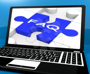 FAQ Puzzle On Notebook Showing Online Support And Website Assistance