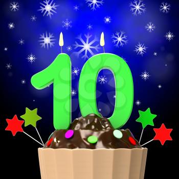 Ten Candle On Cupcake Meaning Sweet Desserts And Cakes