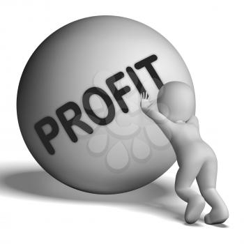 Profit Uphill Character Showing Cash Wealth Revenue