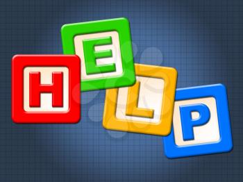 Help Kids Blocks Indicating Helping Toddlers And Support