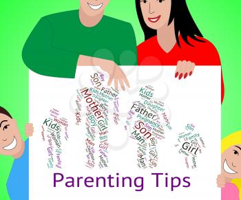 Parenting Tips Indicating Mother And Baby And Mother And Baby