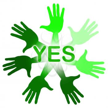 Hands Yes Representing Palm Agreement And Allright