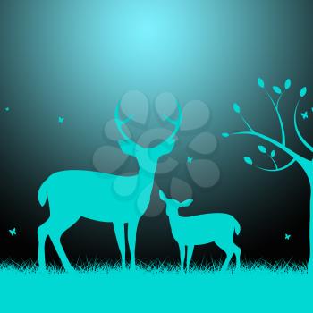 Deer Wildlife Representing Nature Reserve And Animal