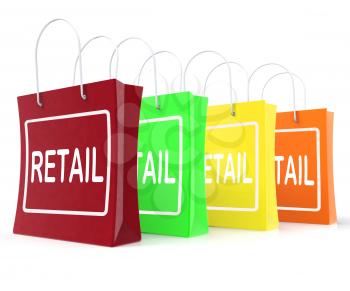 Retail Shopping Bags Showing Buying Selling Merchandise Sales