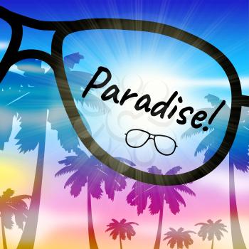 Paradise Vacation Sunglasses Represents Beautiful Resort In The Tropics