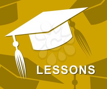 Lessons Mortarboard Indicating Graduating Lecture And Lectures