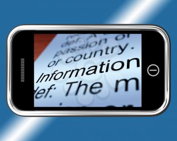 Information Definition On Mobile Showing Mobile Internet