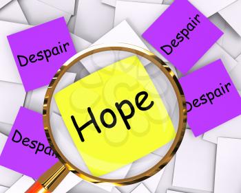 Hope Despair Post-It Papers Showing Longing And Desperation