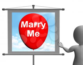 Marry Me Sign Representing Lovers Proposed Engagement