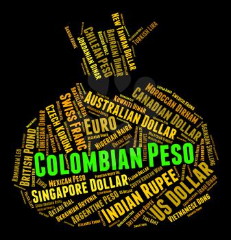Colombian Peso Representing Worldwide Trading And Banknotes