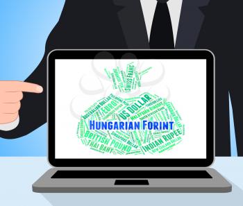 Hungarian Forint Indicating Exchange Rate And Hungary