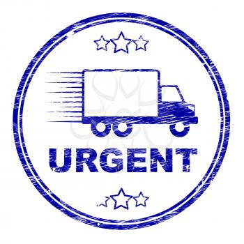 Urgent Delivery Stamp Representing Instant Desperate And Priority
