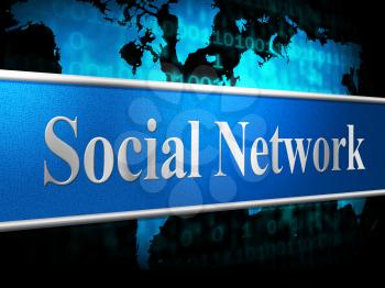 Social Network Indicating Connecting People And Community