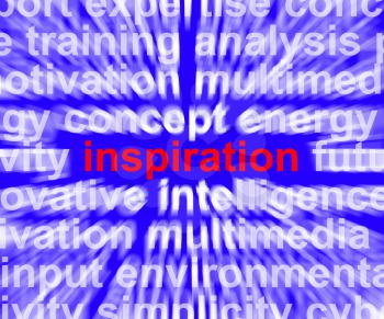 Inspiration Word Zooming Shows Positive Thinking And Encouragement