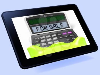 For Sale Calculator Tablet Showing Selling Or Listing