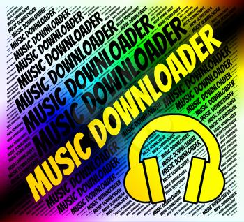 Music Downloader Representing Sound Tracks And Programs