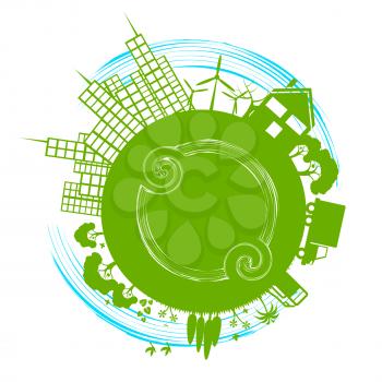World City Indicating Earth Day And Globalise