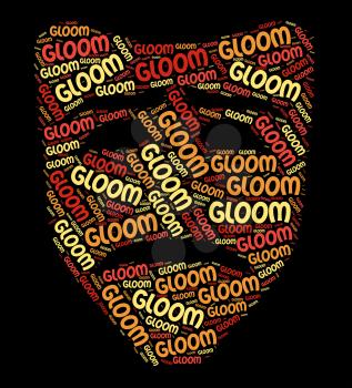 Gloom Word Representing Low Spirits And Wordclouds