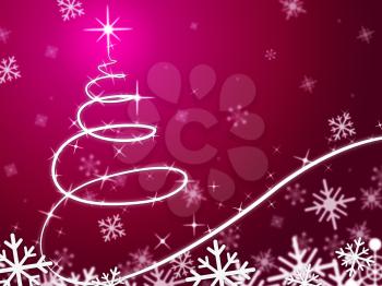 Pink Christmas Tree Background Meaning Snowing And Freezing
