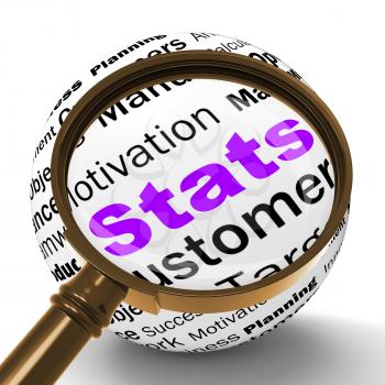Stats Magnifier Definition Showing Business Reports Analysis And Figures