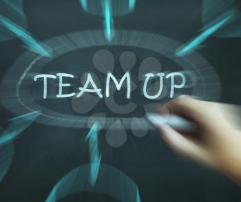 Team Up Diagram Meaning Partnership And Joint Forces