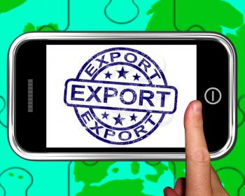 Export On Smartphone Shows International Shipping Or Global Delivery