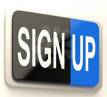 Sign Up Button Showing Website Registration Or Online Application