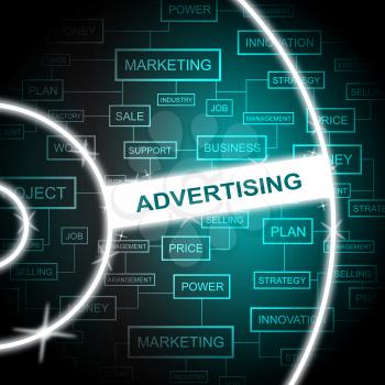 Advertising Word Showing Advertise Ads And Promotion