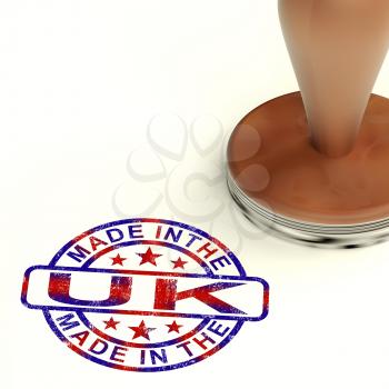 Made In The Uk Stamp Shows Product Or Produce From Britain