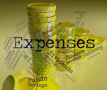 Expenses Word Indicating Outlays Finances And Words