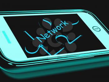 Network Smartphone Showing Connecting And Communicating On Web