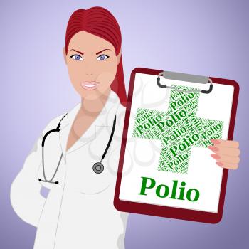 Polio Word Showing Poor Health And Malady