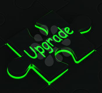 Upgrade Glowing Puzzle Showing Updating Versions And Applications