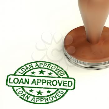Loan Approved Stamp Shows Credit Agreement Ok