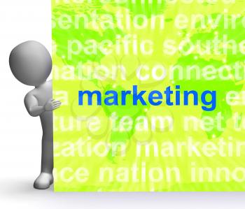 Marketing In Word Cloud Sign Meaning Market Advertising Sales