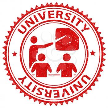 University Stamp Meaning Educational Establishment And Academy