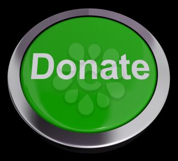 Donate Button Green Showing Charity And Fundraising