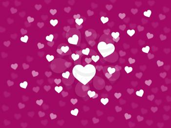Bunch Of Hearts Background Showing Loving Couple Or Passionate Marriage
