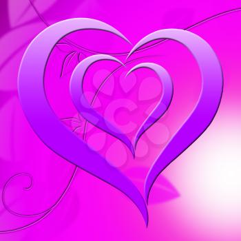 Background Heart Showing Valentine Day And Lovers