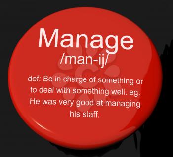 Manage Definition Button Shows Leadership Management And Supervision