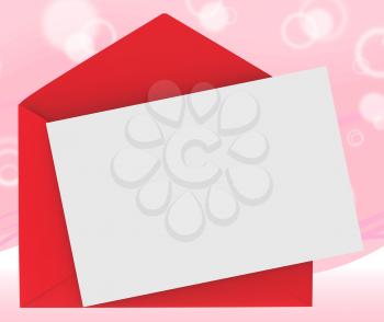 Red Envelope With Note Showing Loving Message Or Dating Note