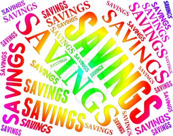 Savings Word Meaning Wealth Financial And Money